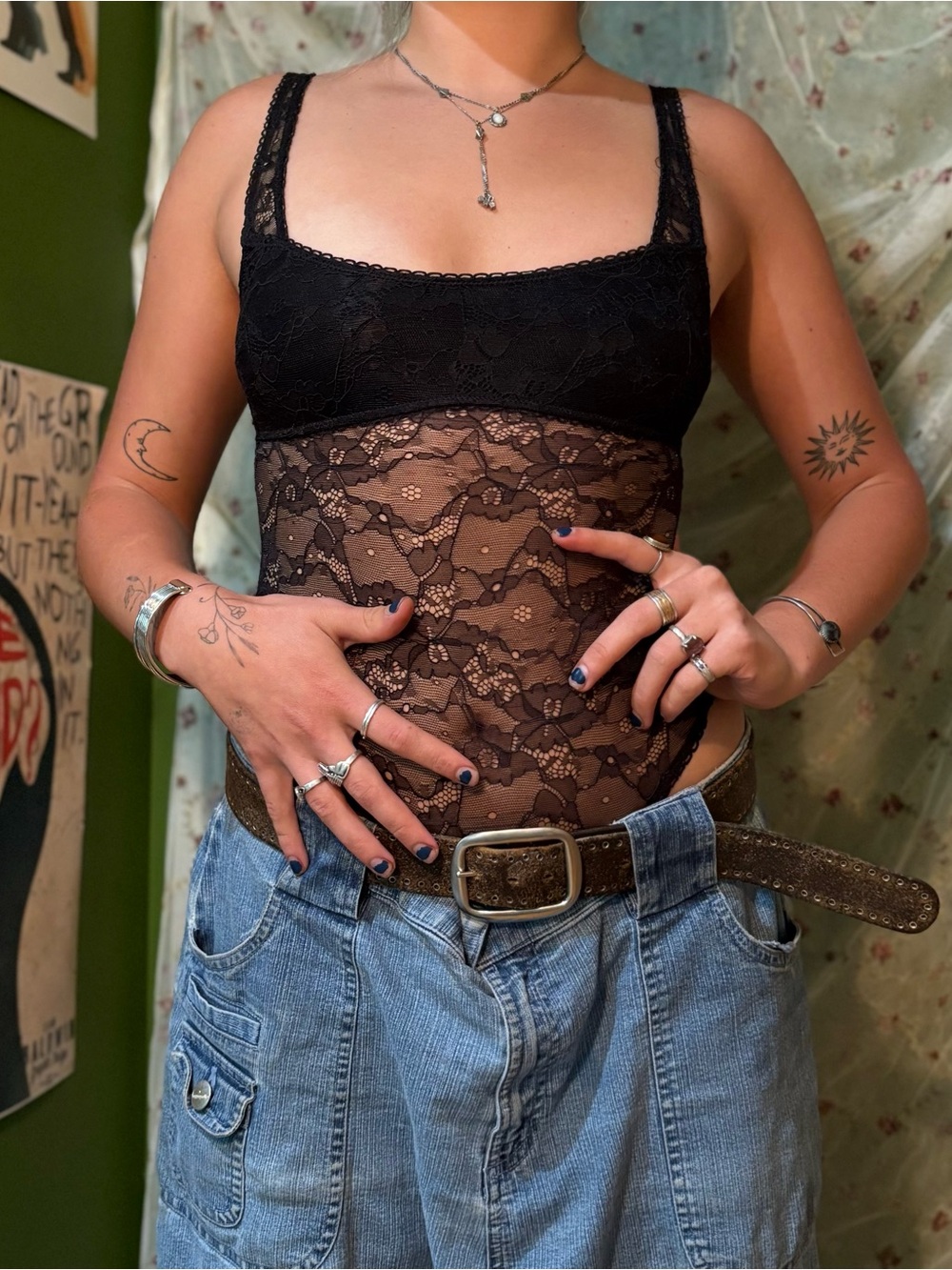 Urban Outfitters Black Lace Bodysuit